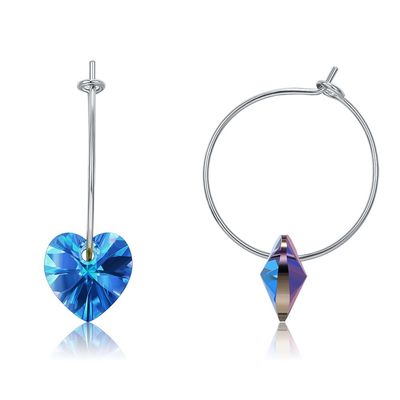 925 стерлинговых серебряных изготовленных на заказ серег обруча 20×10mm с Austrian crystal Кристл