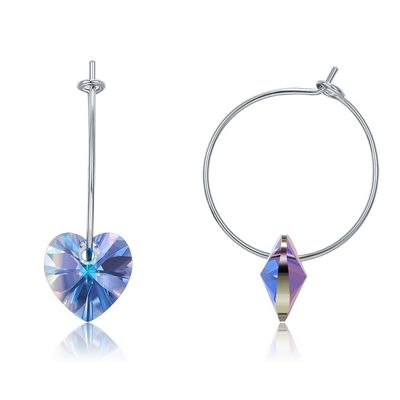 925 стерлинговых серебряных изготовленных на заказ серег обруча 20×10mm с Austrian crystal Кристл