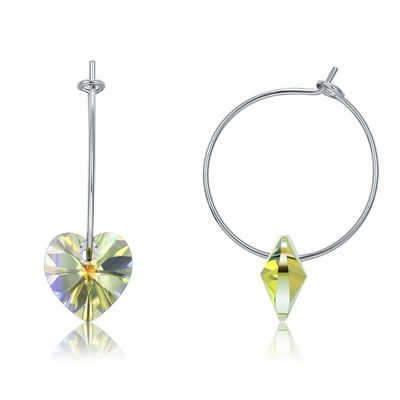 925 стерлинговых серебряных изготовленных на заказ серег обруча 20×10mm с Austrian crystal Кристл