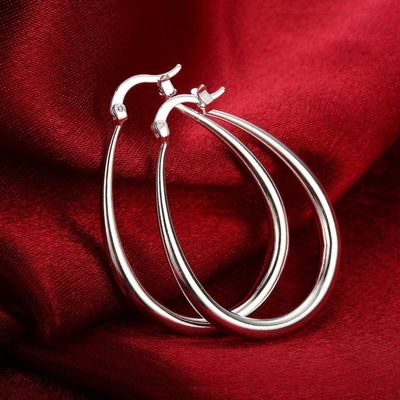 Платина покрыла ровные обручи золота круга 14k 30×21mm для дамы женщин