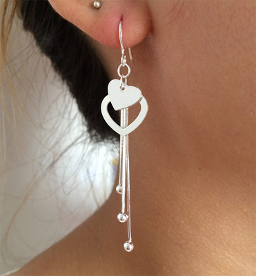 990 стерлинговых серебряных серег падения Tassel 0.19oz серег 7.1cm ювелирных изделий длинных